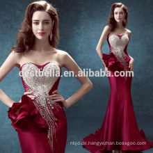 Großhandel 2016 neue Entwurfsdamen Qualität wulstiges rotes langes Meerjungfrau-Abendkleid